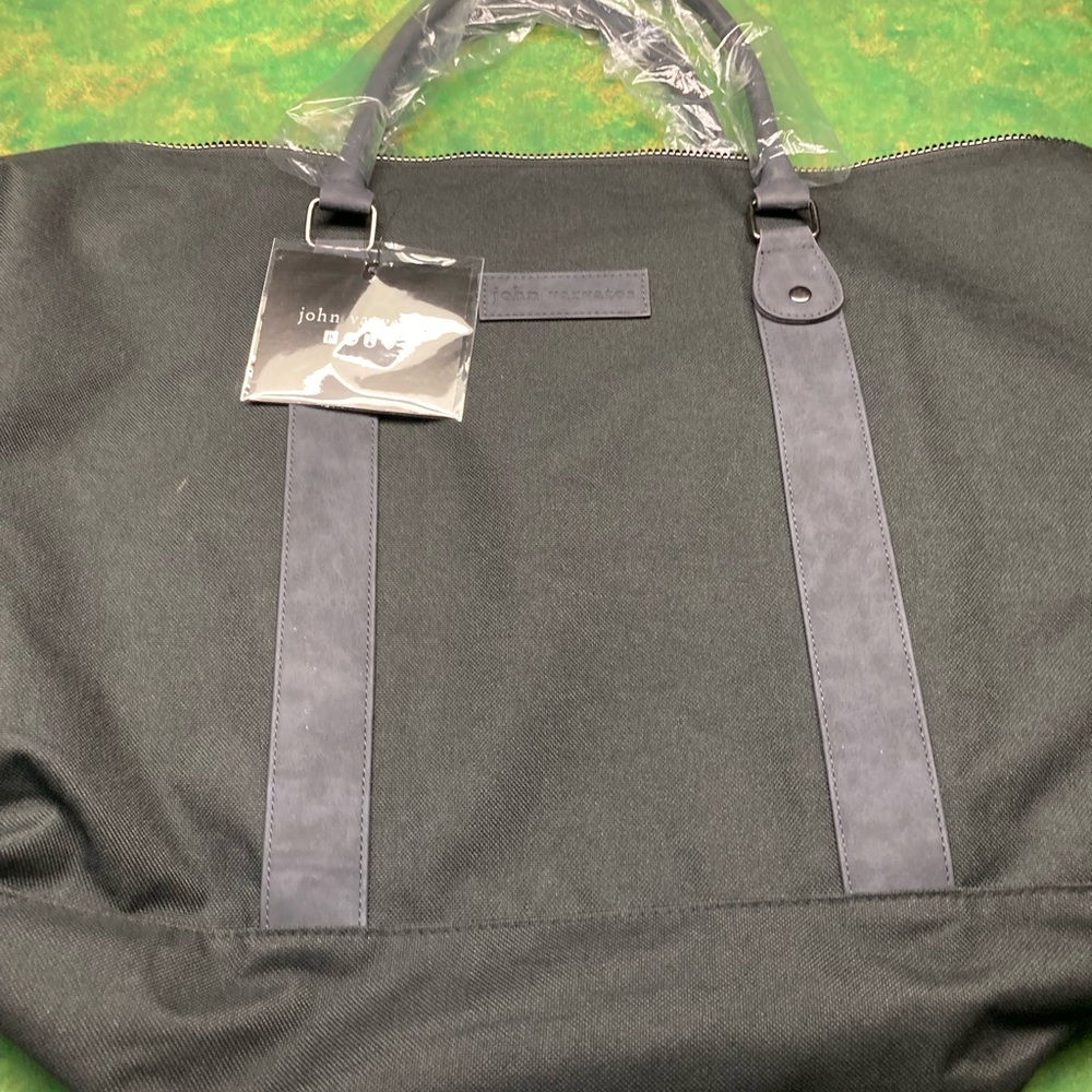 John Varvatos Black Duffel Bag with Durable Design